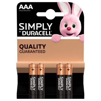 DURACELL SIMPLY AAA Batterien/ 4 Stück pro Packung